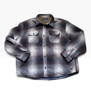 Jachs New York Mens 3XL Brown Plaid Quilted Lined Flannel Shirt Jacket Heavy
